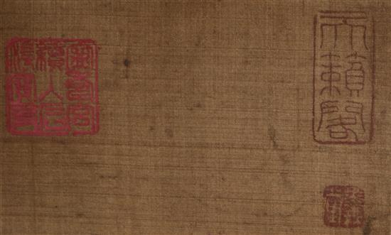 A Chinese hand scroll painting in Ming Dynasty style, main image 32cm x 166cm